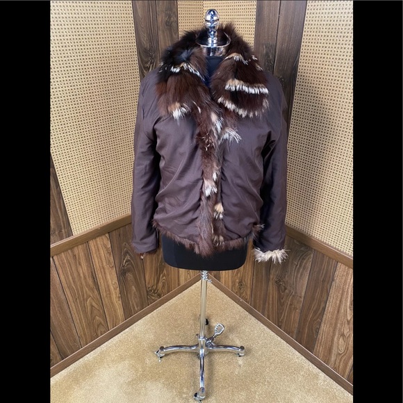 DYED MULTI-COLOR DENMARK FOX PEICES FUR JACKET - Picture 6 of 11